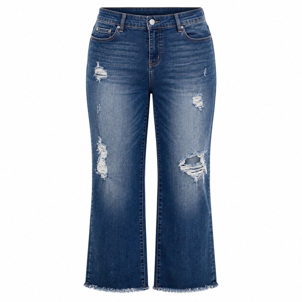 Torrid Distressed Jeans Women 22S Blue Raw Hem Stretch Y2K‎ Grunge Indie Sleaze